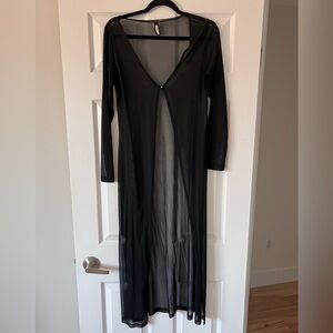 Sheer Long Black Maxi Cover-Up